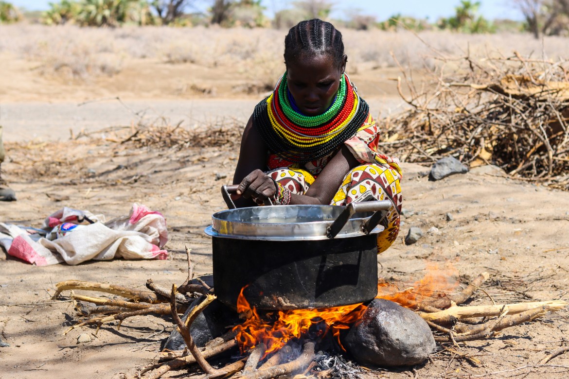 Kenyan woman cooking